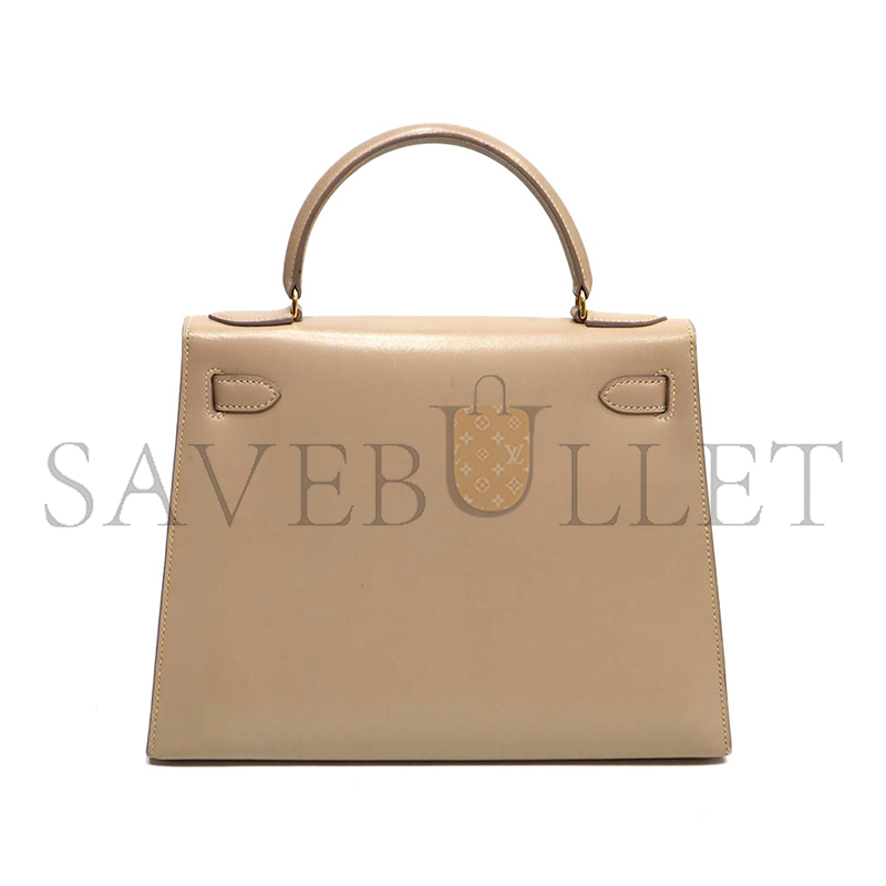 H**mes master kelly 28 box trench coat grey gold buttons (28*22*10cm)